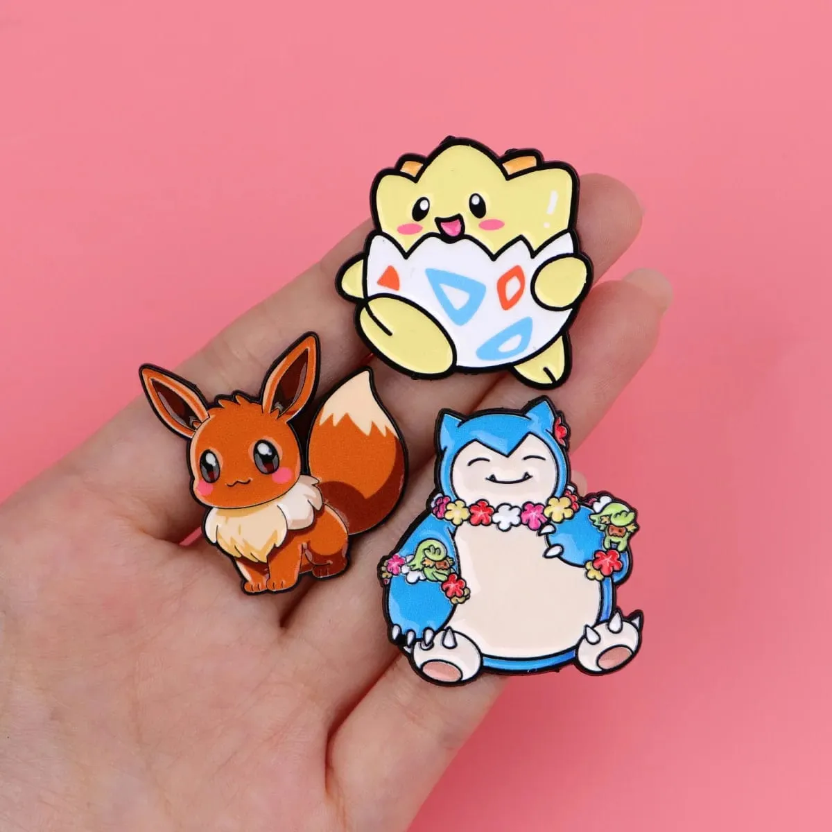 Broches en émail de monstres Pokemon, 7 pièces, broche créative elfe Pikachu Psyduck Bulbasaur écureuil, Badge à revers, cadeau Cosplay — image 4