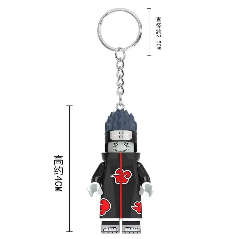 6style vacker handgjord 3D tecknad Naruto anime kringutrustning nyckelring söt mini rörlig figurer Huvuden Montering nyckelring present — image 7