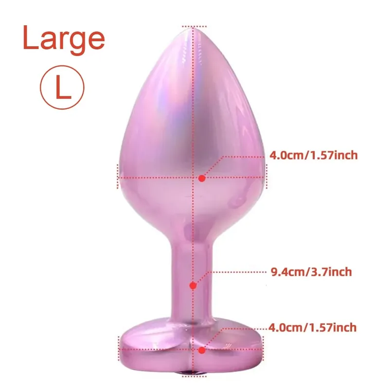 3 tamanhos de cristal diamante coração base metal anal plug iniciante butt plug masturbação estimulador sexo massageador adulto brinquedos sexuais — image 8