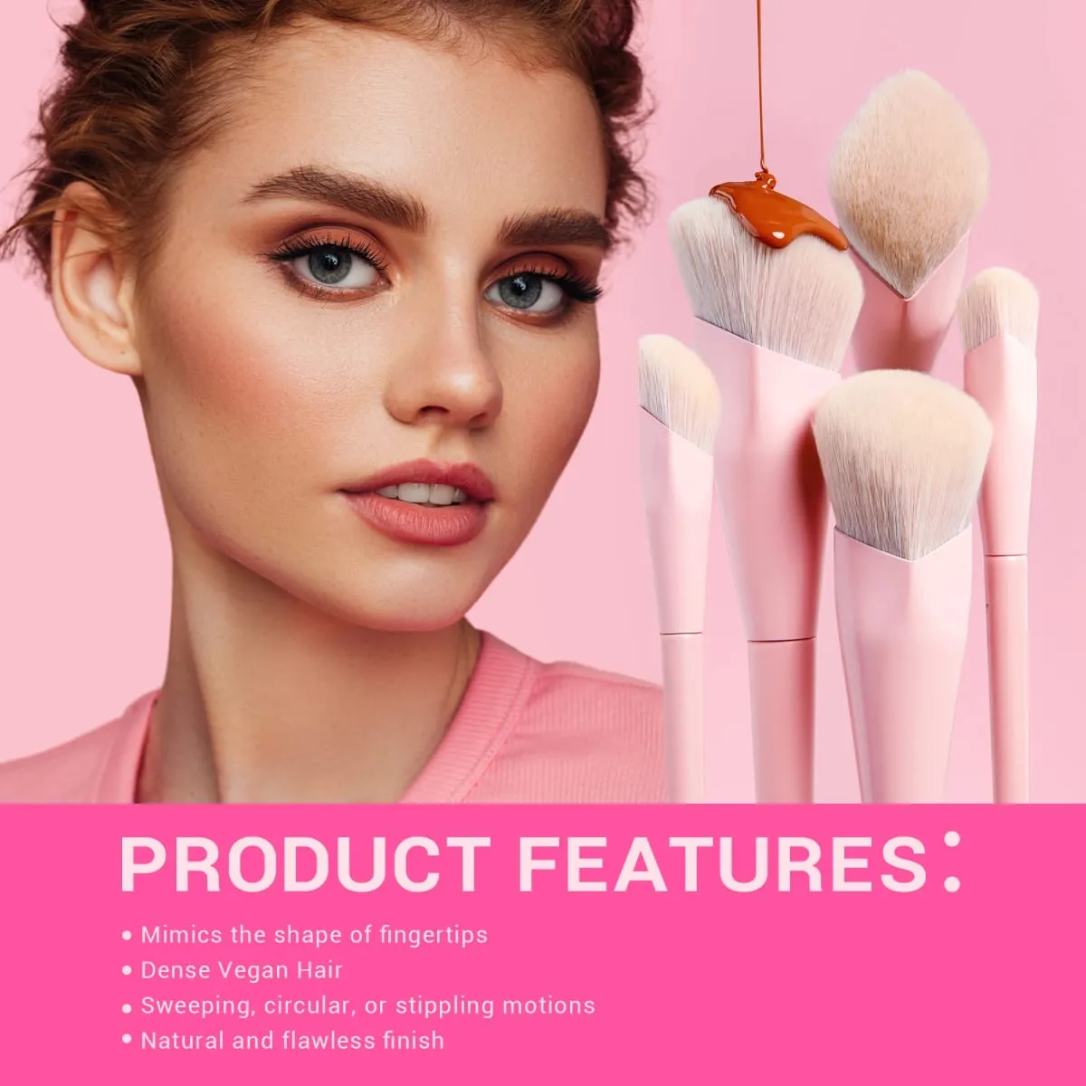 Jessup Pink Makeup Brushes Set 14pcs Make up Brushes Premium Vegan Foundation Blush Eyeshadow Liner Powder Blending Brush T495