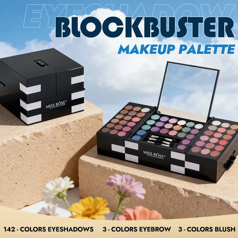 Multi-functional Makeup Box With Mirror Pro Eye Shadow Palette Set For Stage Make up Practical Cosmetic Kit For Makeup — image 2