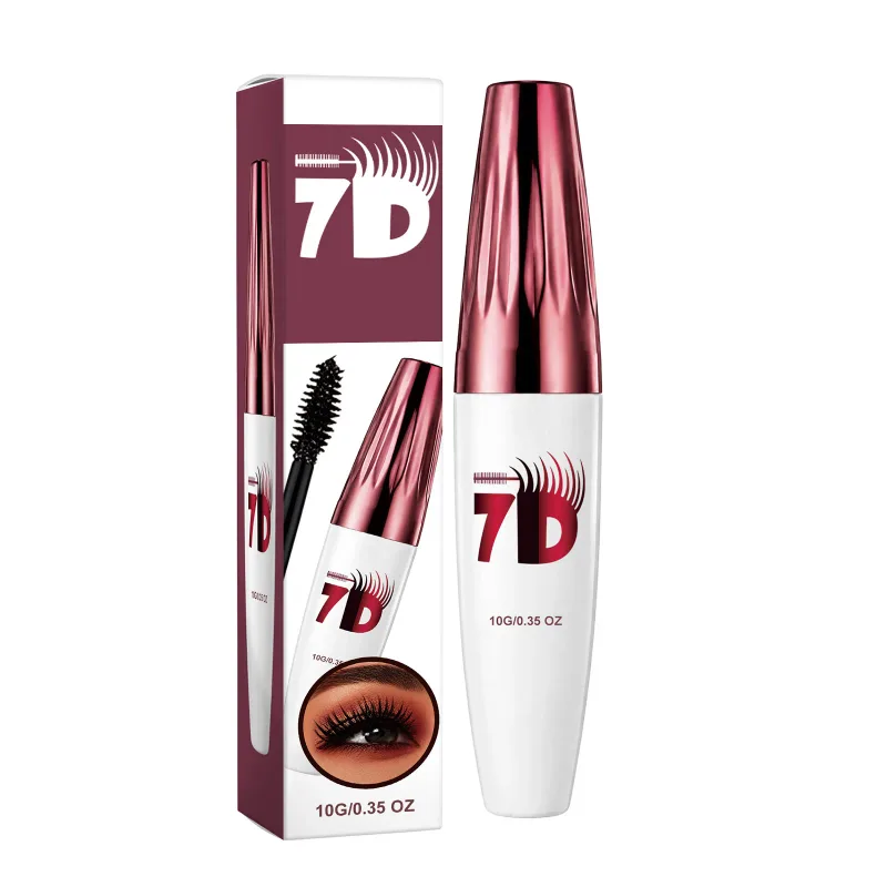 Mascara noir volumateur et recourbé 7D – Lifting et recourbement naturel des cils, anti-taches, sans flocons, maquillage imperméable pour les yeux, non agglomérant