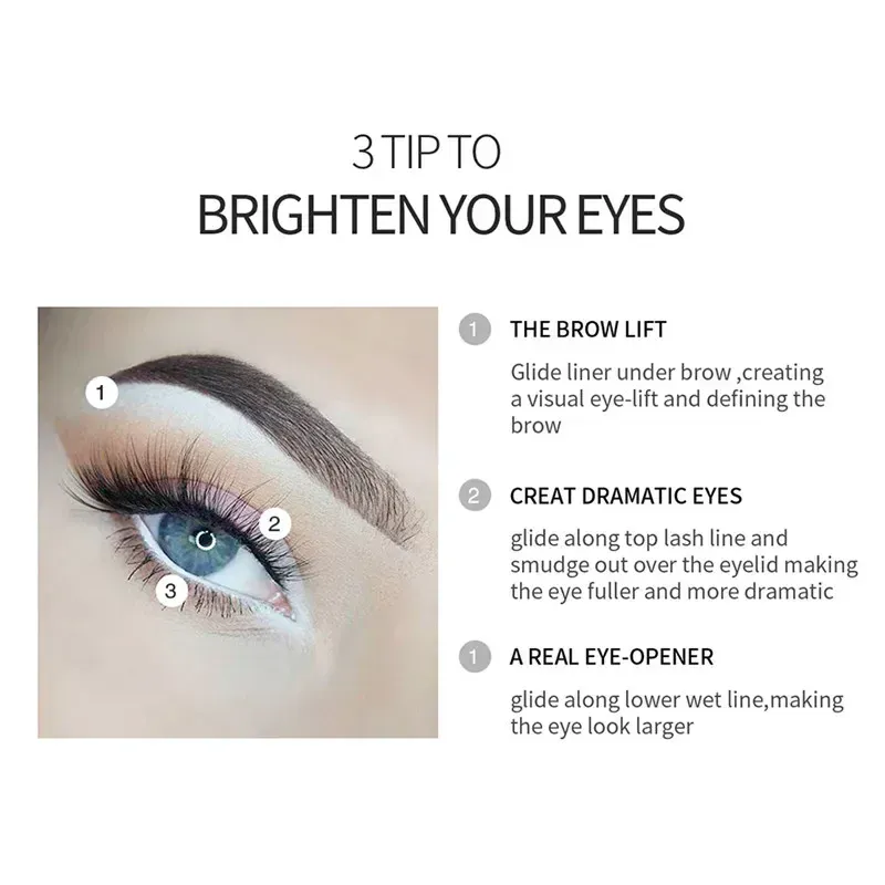 อายไลเนอร์ดินสอปากกาจัดแต่งทรงผม Professional แบบพกพา Quick-dry Eye Liner ปากกาสีขาวสำหรับหญิง Make Up Beauty เครื่องสำอางค์เครื่องมือ
