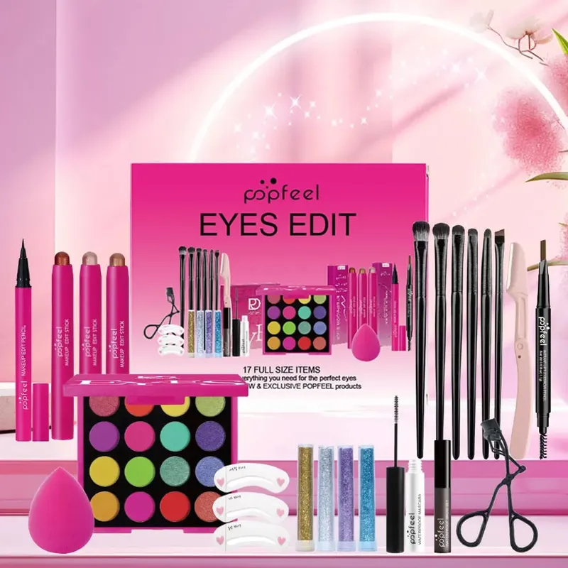 ชุดแต่งหน้าสำหรับดวงตา 22 ชิ้น: ประกอบด้วยพาเลทอายแชโดว์ 16 สี Pearl Shimmer Eyeshadow Brow Tint อายไลเนอร์สีดำ — image 6