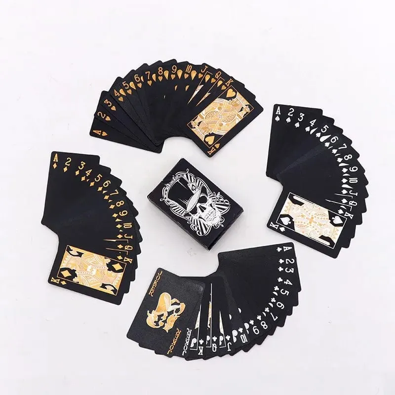 Set Kad Poker Ajaib Kalis Air Emas Hitam Dek Permainan Kad Poker Ajaib Set Set Hadiah Permainan Papan