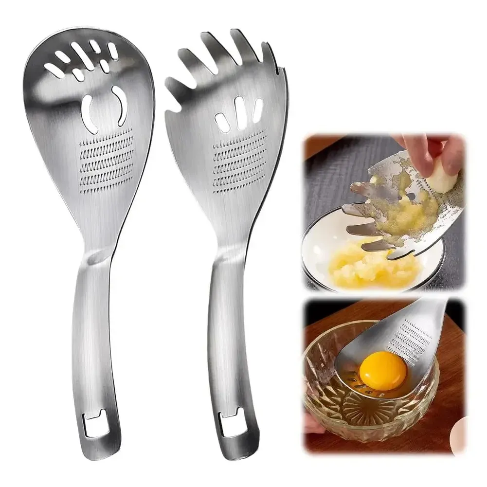 Râpe à ail et gingembre en acier inoxydable, cuillère à broyer multifonctionnelle, séparateur de soupe aux œufs, ustensiles de cuisine — image 9