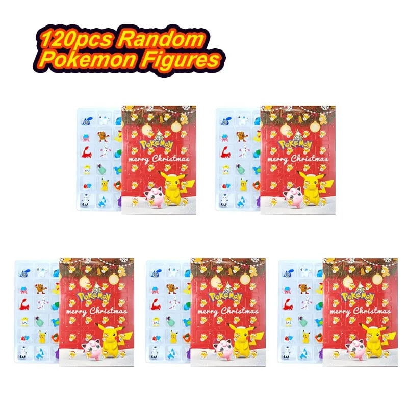 Pokemon Figura Calendario dell'Avvento Confezione regalo mini Pikachu Personaggio Bulbasaur Collezione di regali di giocattoli di Natale Giocattolo modello da tavolo — image 9