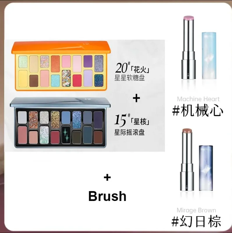 Cheeryep Σετ Μακιγιάζ Glitter Eye Shadow Palette Lip Stick Moisturize Lip Balm Mirror 6 τμχ Σετ Qianyan Kits για γυναίκες όλα σε ένα