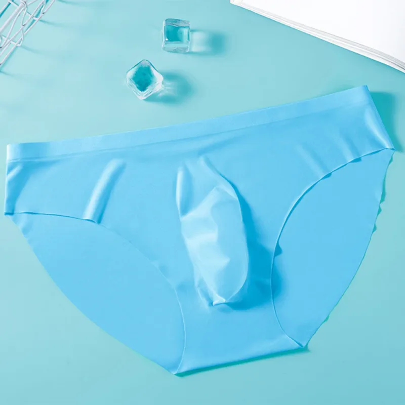 2PCS Seluar Dalam Lelaki Seksi Seluar Dalam Sutera Ais Ultra Nipis Seluar Dalam Bernafas Berkualiti Tinggi Musim Panas Lutsinar Seluar Dalam Lelaki Cepat Kering — image 15