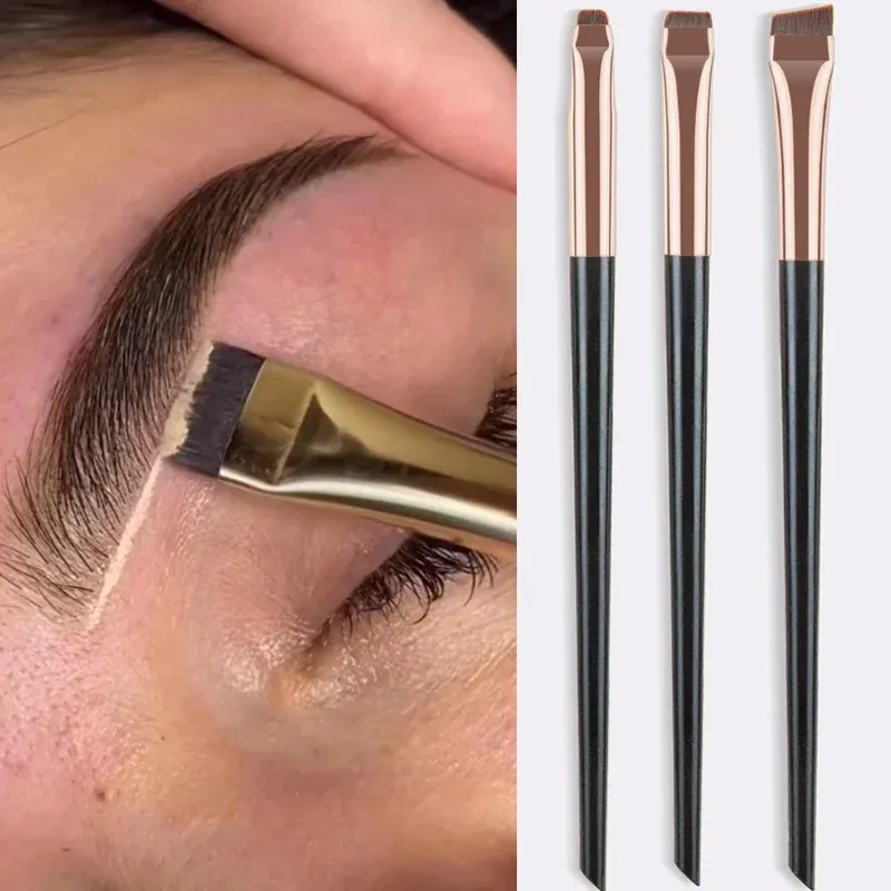 3 pz/set Lama Eyeliner Pennello Pennello per Sopracciglia Portatile Piatto Fine Eye Liner Brow Contour Pennelli per Trucco Cosmetico Strumento di Trucco di Bellezza — image 1