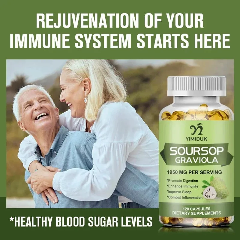 Le capsule di Graviola Soursop da 1950 mg supportano una digestione sana del sistema immunitario, un sonno migliore e un'attività antiossidante naturale — image 3