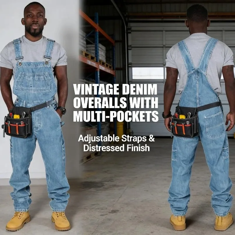 Trendi Férfi Harisnyanadrág Farmer Jumpsuit divat Alkalmi overál Farmer — image 3