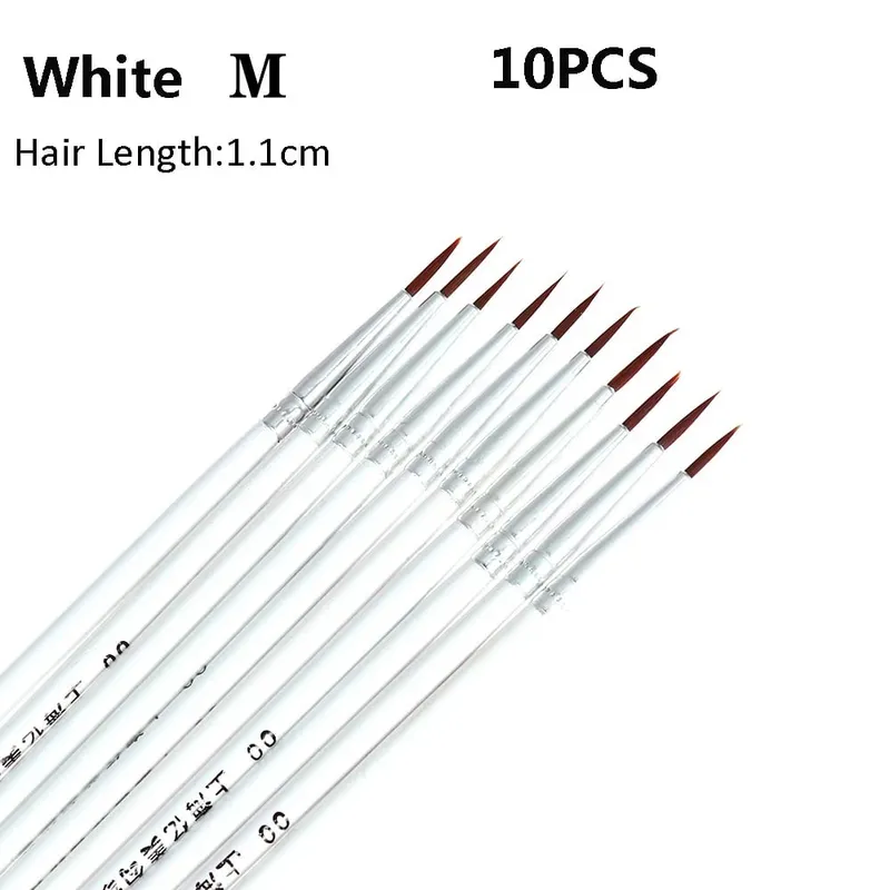 10Pcs 좋은 손으로 그린 얇은 후크 라인 펜 드로잉 아트 펜 나일론 브러쉬 메이크업 아이 라이너 펜 세부 브러쉬 화장품 미술 용품 — image 11