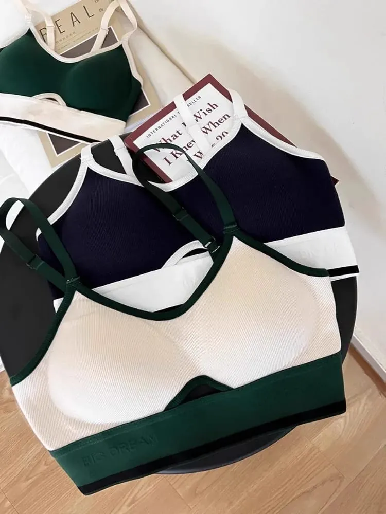 Nahtlose Sport-Bralette für Teenager, kabellos, Anti-Sagging, dünne Körbchen, kleine Bruststütze, Racerback, leichtes BH-Set, Dessous — image 2
