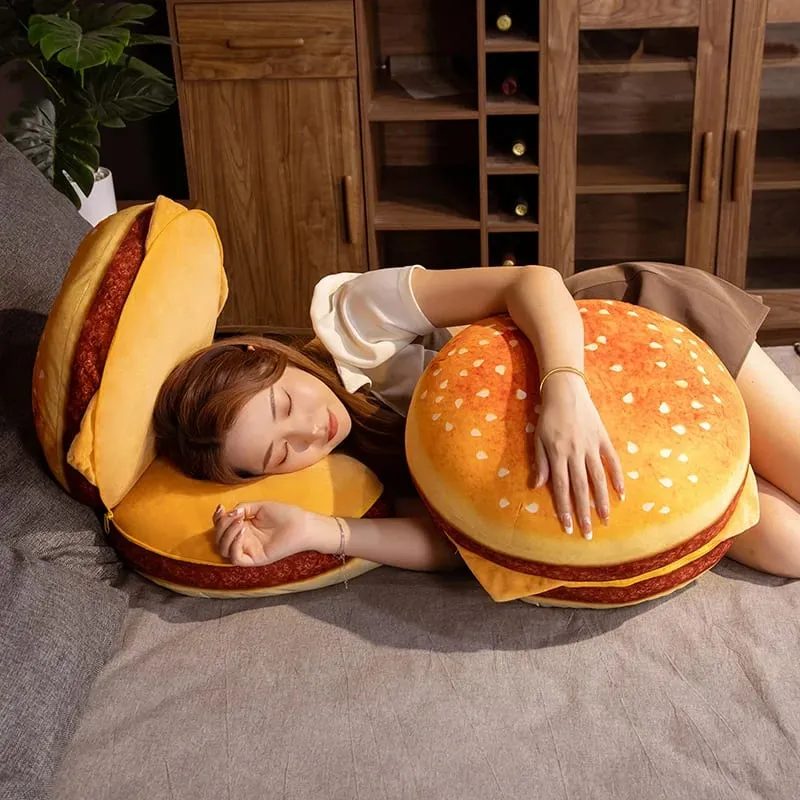 40CM Simulasi Roti Mewah Bantal Hamburger Sofa Malas Beralih Ke Bantal Kursi Boneka Makanan Mainan Lucu Dekorasi Rumah Hadiah Ulang Tahun Anak-anak — image 3