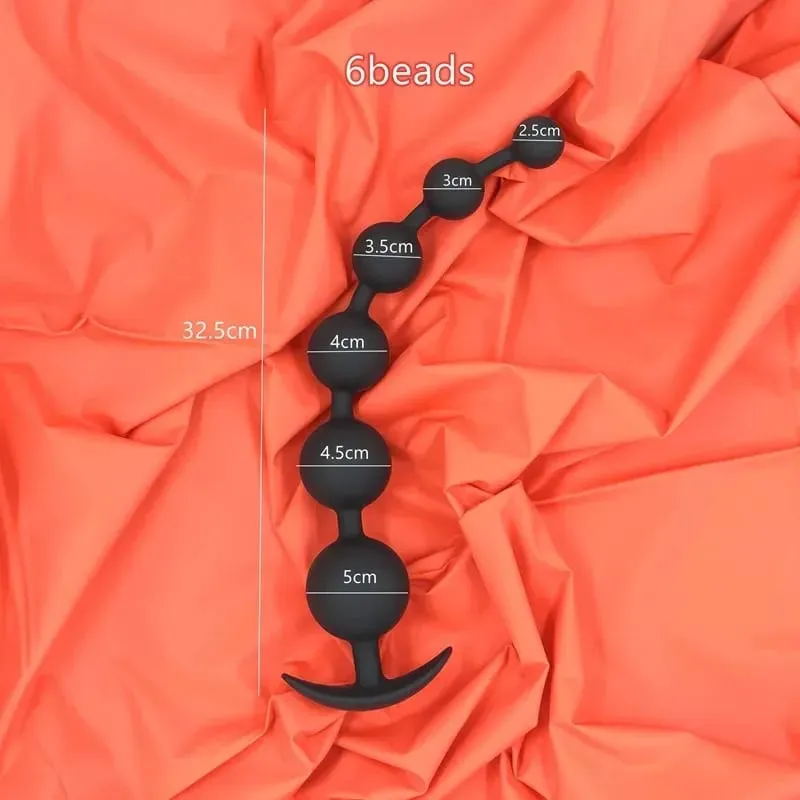 Large Anal Plug for Men & Women Multi-Size Silicone Anal Beads Trainer Kinky Adult Sex Toys for Beginners