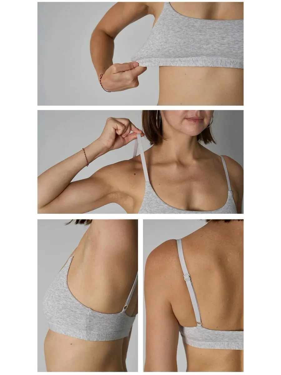 Set di bralette e pantaloncini da ragazzo senza ferretto in cotone - Set di due pezzi di lingerie in maglia a coste non imbottita
