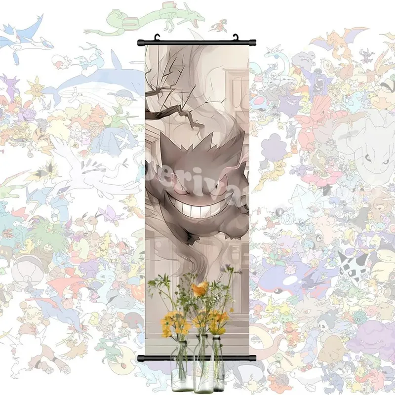 Poster stampato Anime Opere d'arte da parete Gengar Immagini Charizard Dipinto su tela Pikachu Appeso Pergamene Home Room Decor — image 19