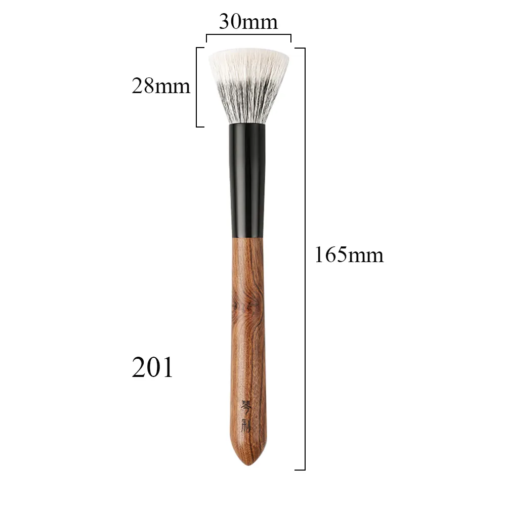 Professional Handmade Make Up แปรง 201 นุ่มแพะ Fox สังเคราะห์ Stippling Blush แปรง Rosewood Handle แปรงแต่งหน้า — image 6