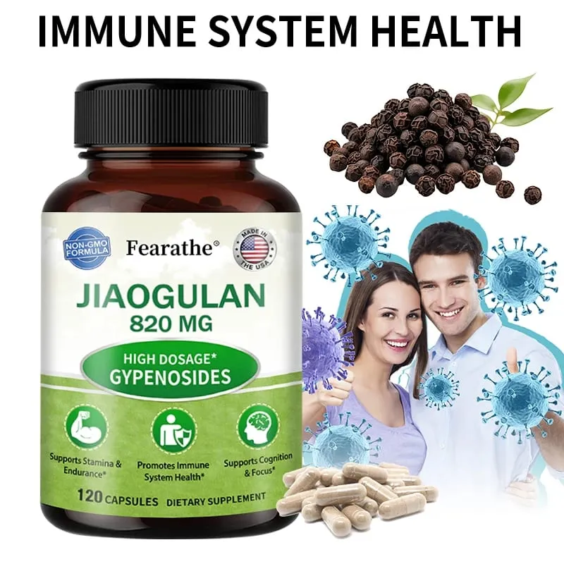 Jiaogulan Extract Supplement High Concentration Relieves Stress Regulates Metabolism Non-GMO Gluten-free 120 Capsules — image 1