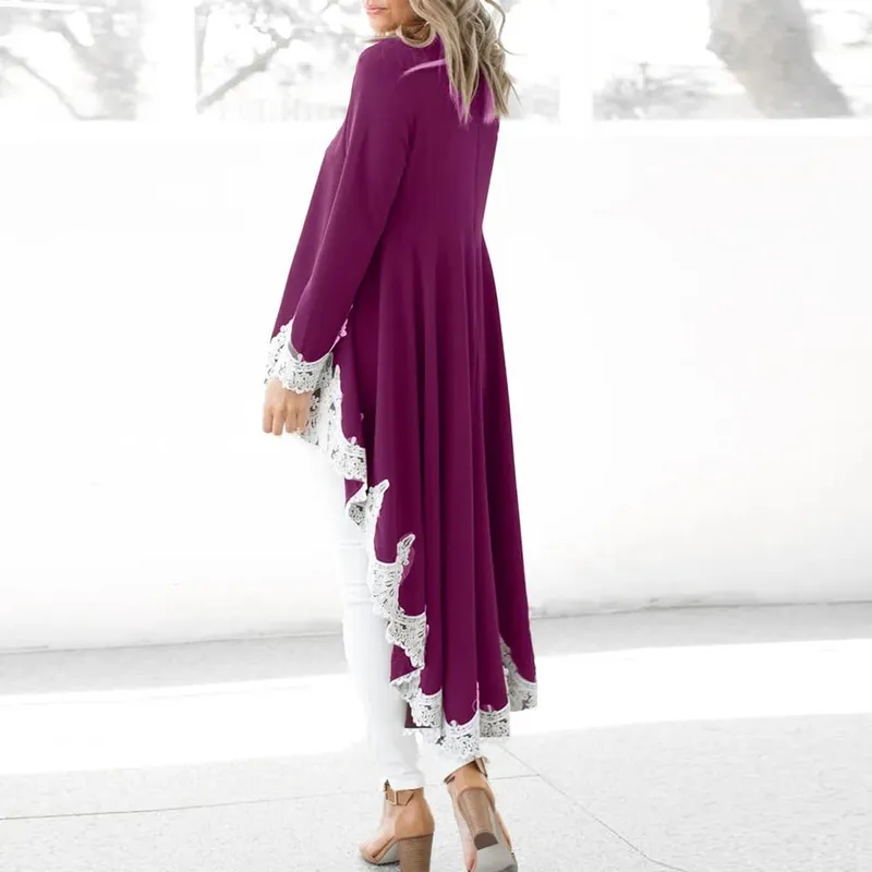 Mùa Xuân Thanh Lịch Váy Đầm Cho Nữ Tay Dài Cổ Tròn Chui Đầu Viền Không Đều Màu Dresss vestidos Áo Dây Femme Soirée Verte
