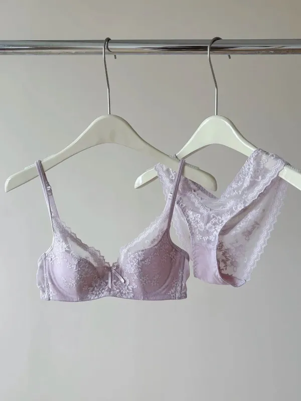 Reggiseno con ferretto in pizzo stile francese | Reggiseno push up a mezza coppa, busto grande, set intimo estivo leggero e dimagrante anti-cedimento BANERDANNI — image 11