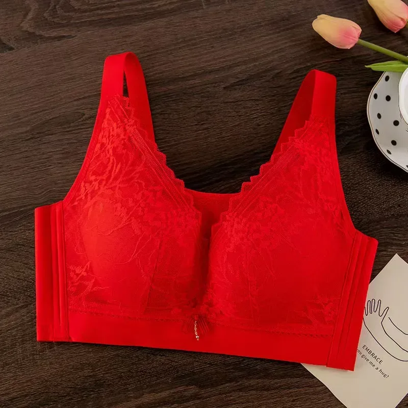 PLUS ขนาดผู้หญิง Bra บางไม่มีแหวนเหล็กสบาย Breathable Bras ชุดชั้นในปรับ Push Up ผู้หญิงเซ็กซี่ชุดชั้นใน Bra BCD ถ้วย — image 9
