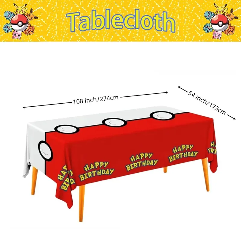 1/10 stk Pokemon dug Fødselsdagsdekoration Engangsdug Pikachu borddækning Børn Fødselsdagsgaver Baby Shower Supplies
