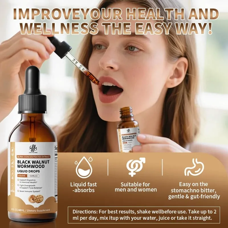 Organic Black Walnut Drop with Wormwood Clove & Garlic Herbal Supplement for Gut Cleanse Detox and Digestive Well-Being — image 3