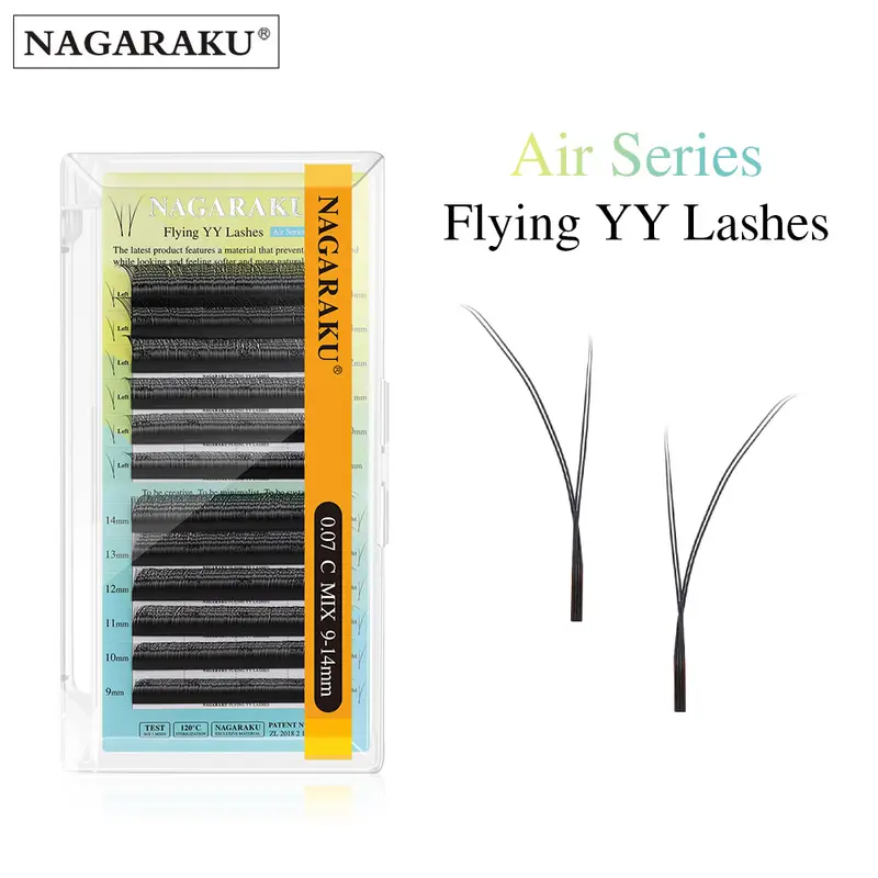 Flying YY Fox Eye Lashes Y Shape Prodlužování řas Měkké přírodní předpřipravené objemové vějíře Balíček řas Makeup