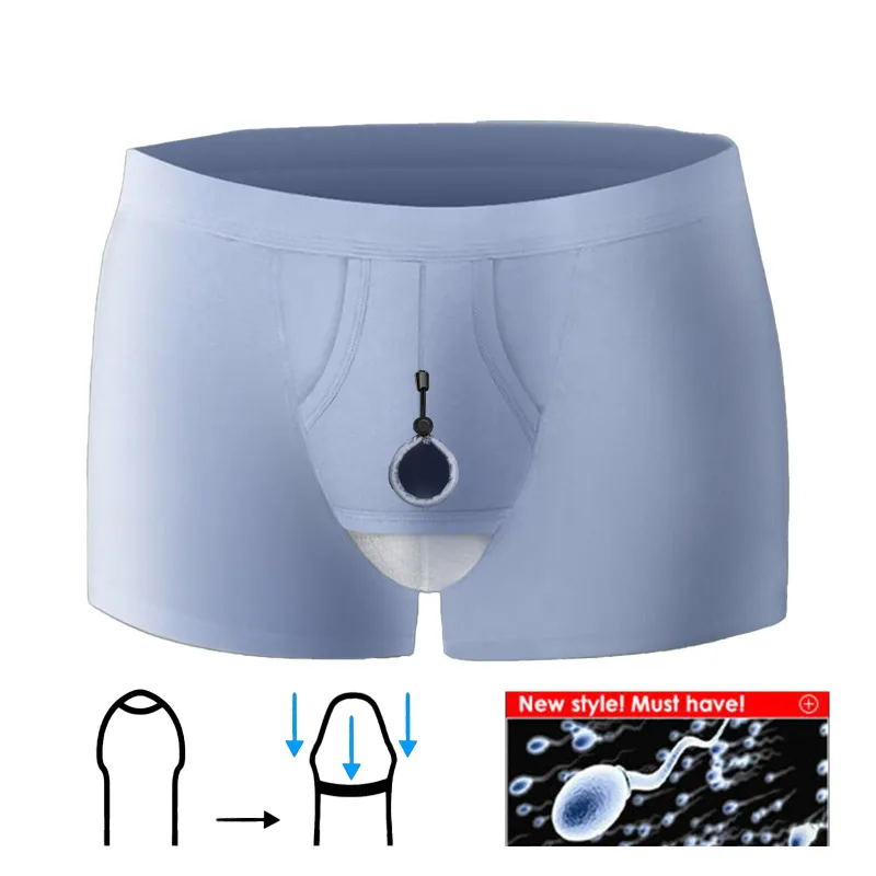 Man Breathable Underwear Penis Pouch Open Hole Boxer Sexy Comfortable Soft Underpants Lingerie Prolong Sex Time Improve Briefs — image 1
