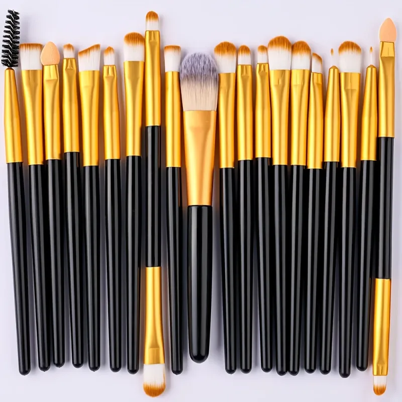 Conjunto de pincéis de maquiagem, 20 peças, sombra, corretivo, base, corretivo, pincel de mistura, macio, fofo, ferramenta de beleza feminina, kit de pincéis de maquiagem