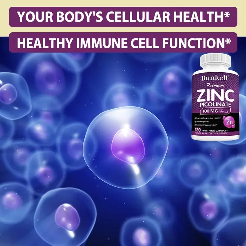 Zink Picolinate Premium 100mg Penyerapan Tinggi Sokongan Imun Kesihatan Pernafasan Pengeluaran Tenaga & Suplemen Tidur — image 2