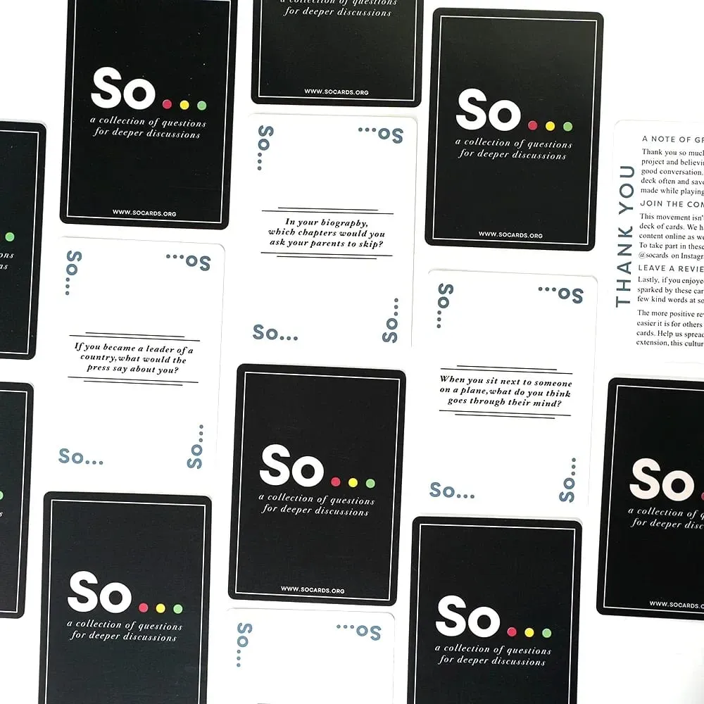 So Cards Conversation Starter - เกมไพ่คำถามสไตล์พิเศษคุณภาพสูงสำหรับผู้ใหญ่และครอบครัว Party Leisure Board Game — image 4