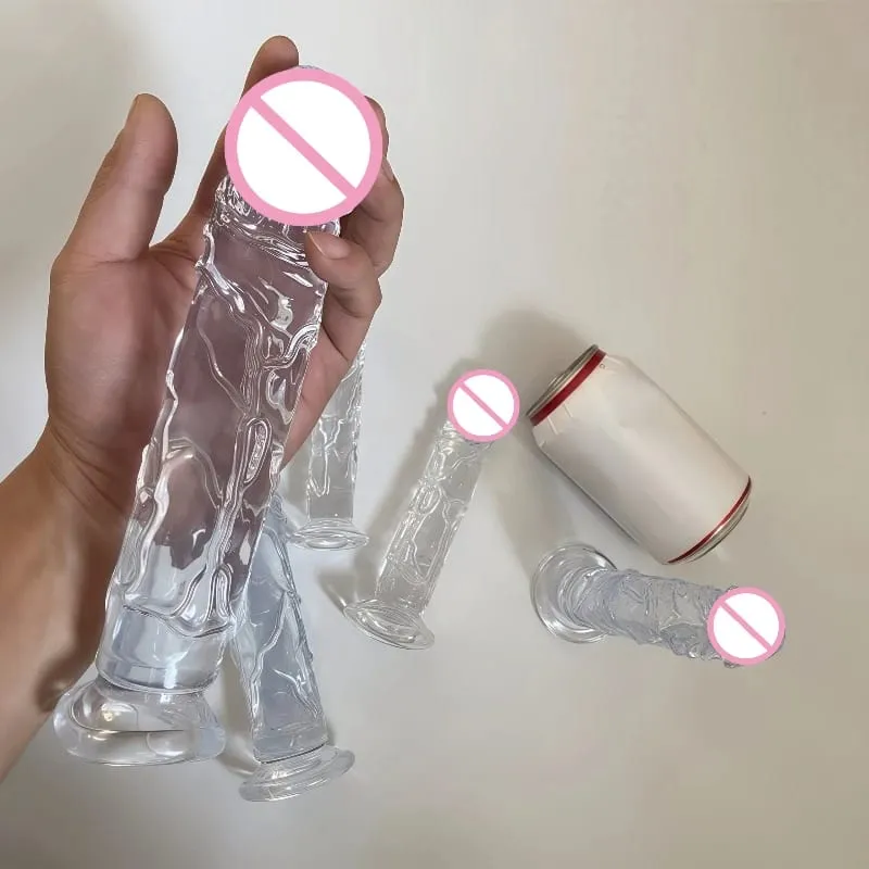 Frauen Realistische Anal Butt Plug Transparent Dildo Saugnapf Großen Schwanz Weiche Masturbatoren G-punkt Großen Penis Erwachsene Sex Produkt 18+ — image 2