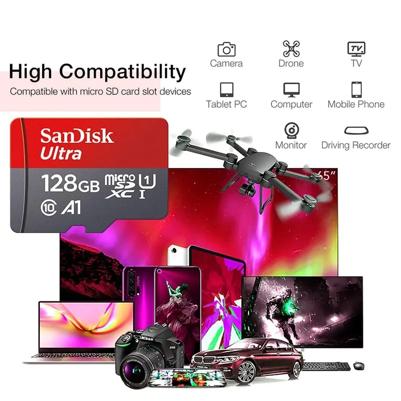 Original SanDisk Memory Card 128GB 64GB 32GB TF Micro SD Card Class 10 UHS-I Flash Card Memory for Smartphone PC — image 3