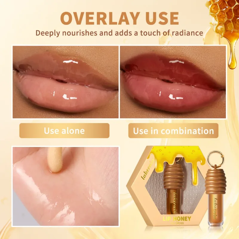 Lakerain Honey Lip Gloss Glossy Texture Lightweight Non-sticky Long Lasting Moisturized Gorgeous Glossy Finish Smooth Lip Makeup — image 3