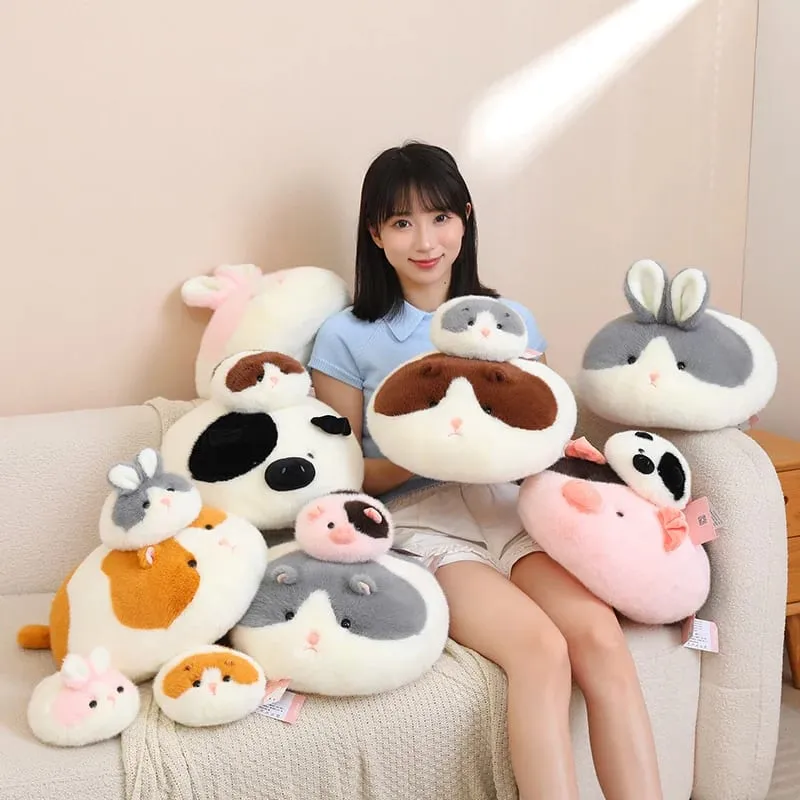 Oreiller en peluche Animal pelucheux de 40cm, Hamster, lapin, vache, cochon, décompression, coussin de canapé, accessoire de photographie, cadeau de vacances — image 3