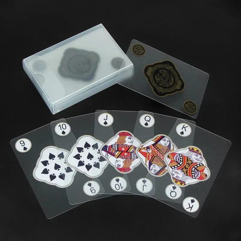 Wodoodporne, przezroczyste plastikowe karty do gry Kreatywny, trwały poker z PVC do gry planszowej Klasyczna gra karciana Zabawa rodzinna