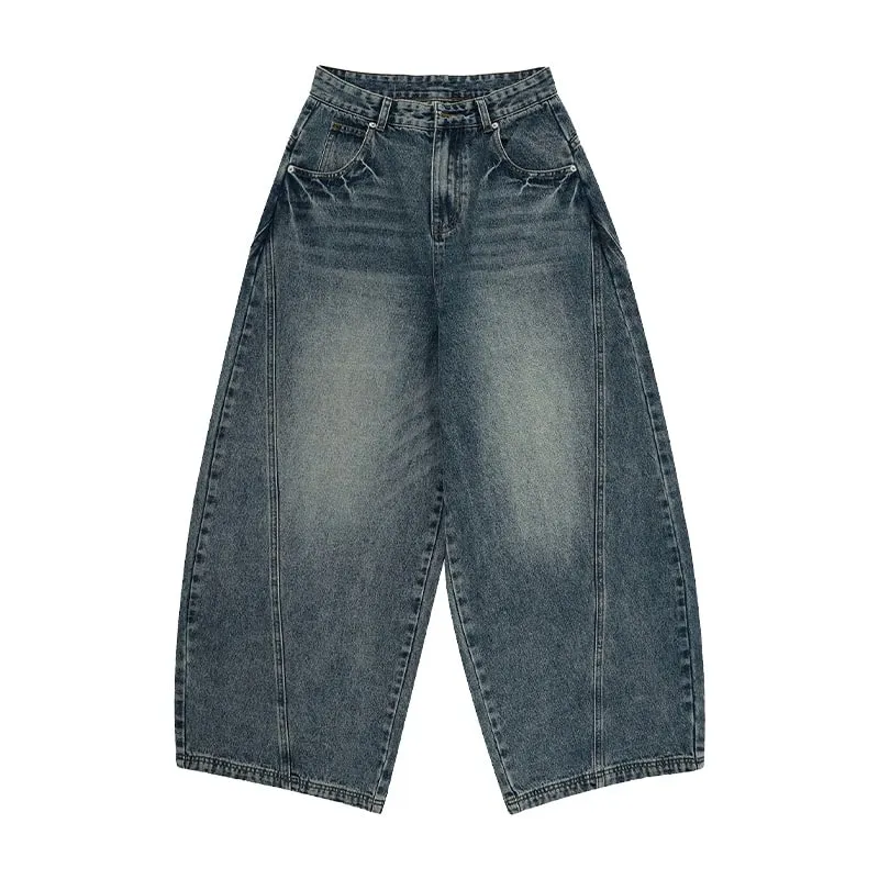 Jean surdimensionné à jambes larges pour homme, pantalon ample, Vintage, Patchwork, Denim craquelé, Streetwear, nouvelle collection printemps 2025 — image 6