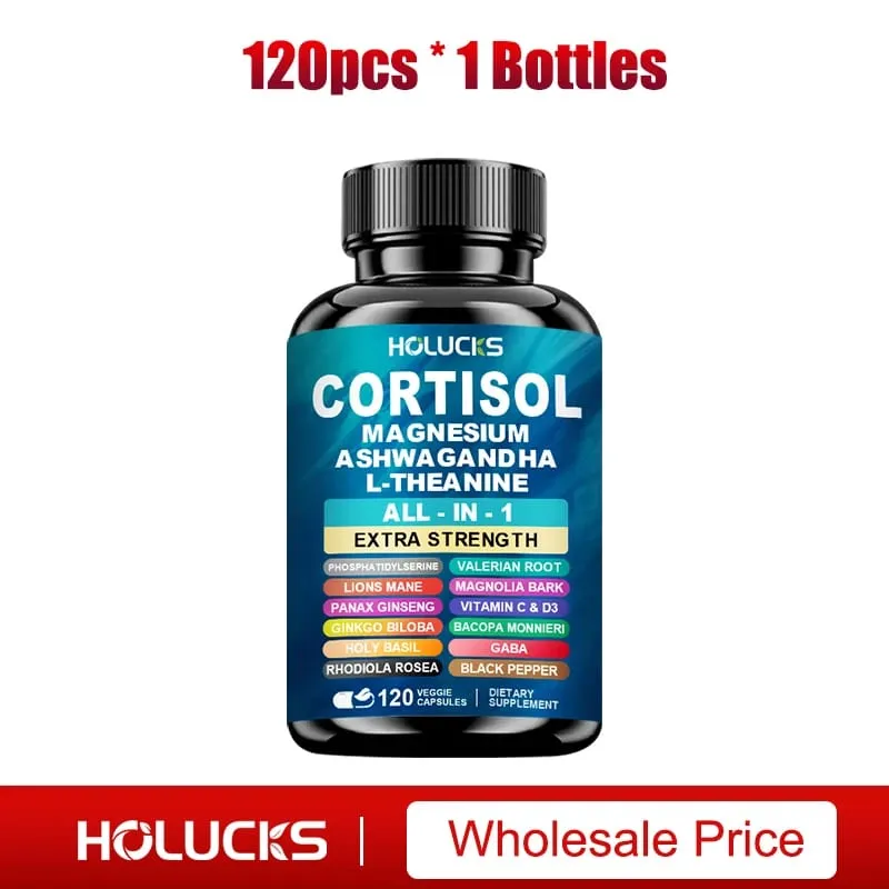 Buy 1 Get 1 Free! Premium Cortisol Capsules Support Balances Hormones Reduces Hot Flashes & Promotes Restful Sleep Non-GMO
