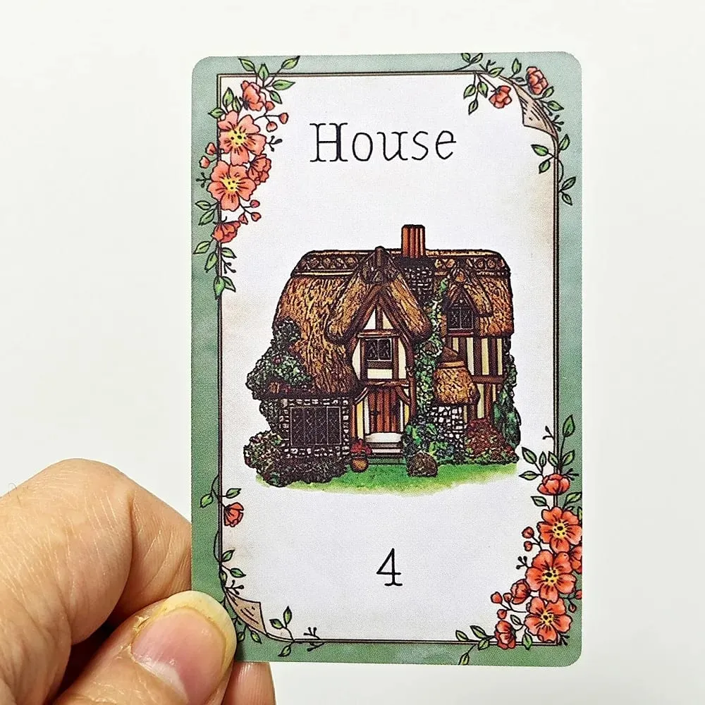 9*6 ซม. Floraneum Lenormand Tarot Oracle 36 Lenormand การ์ดภาพประกอบประดับด้วยดอกไม้ตกแต่ง — image 3