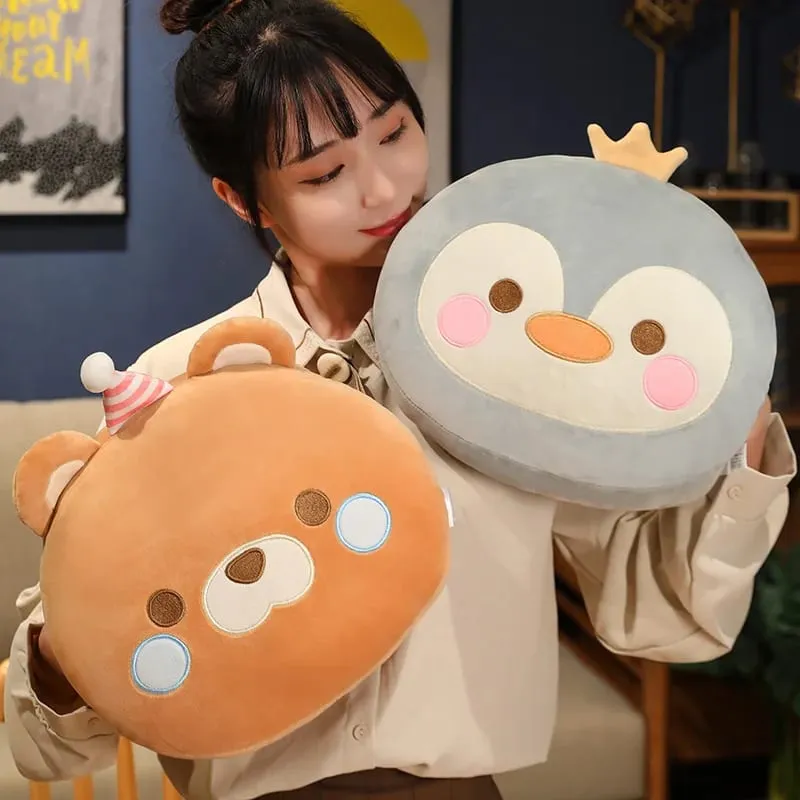 30cm Cartoon Animal Plush Small Pillow Hands Warm Burner Down Cotton Soft Cat Penguin Dinosaur Duck Bear Plushie Peluche Gift — image 3