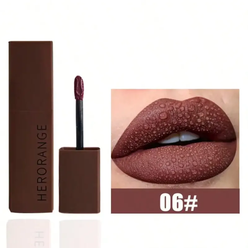 Herorange Velvet Matte Lip Mud – Langanhaltender, nicht verblassender, studentenfreundlicher Lippenstift mit mattem Finish — image 3