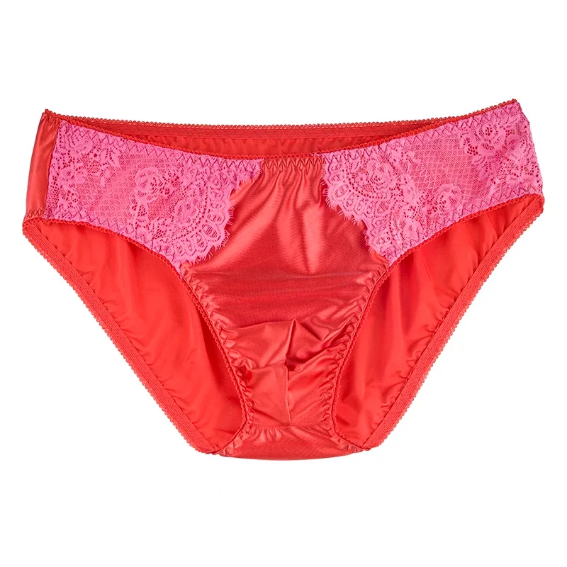 Slip Sexy pour hommes, confortable, sain, élastique, pochette souple, taille moyenne, sous-vêtements purs, dentelle brillante, sous-vêtements gai — image 5