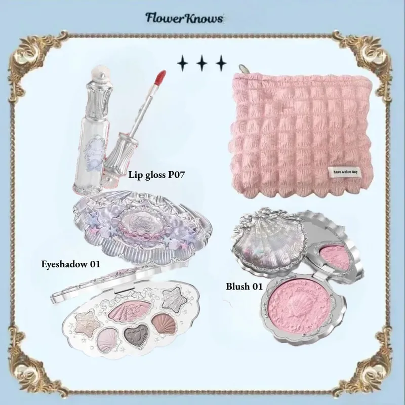 Maquillage fleur sait ensemble Swan Ballet série Six couleurs fard à paupières Palette en relief fard à joues brillant rouge à lèvres Kit avec sac tout en — image 12