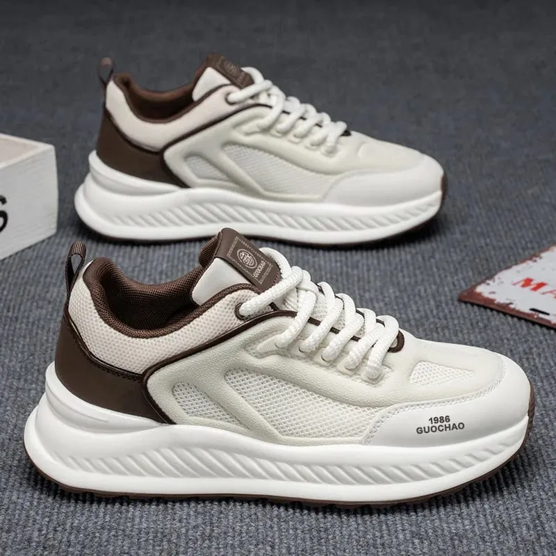 Sepatu Pria Musim Semi Musim Panas Sepatu Kasual Jaring Bersirkulasi Sepatu Ayah Chunky Platform Sepatu Lari Berjalan Pria Bertali — image 4