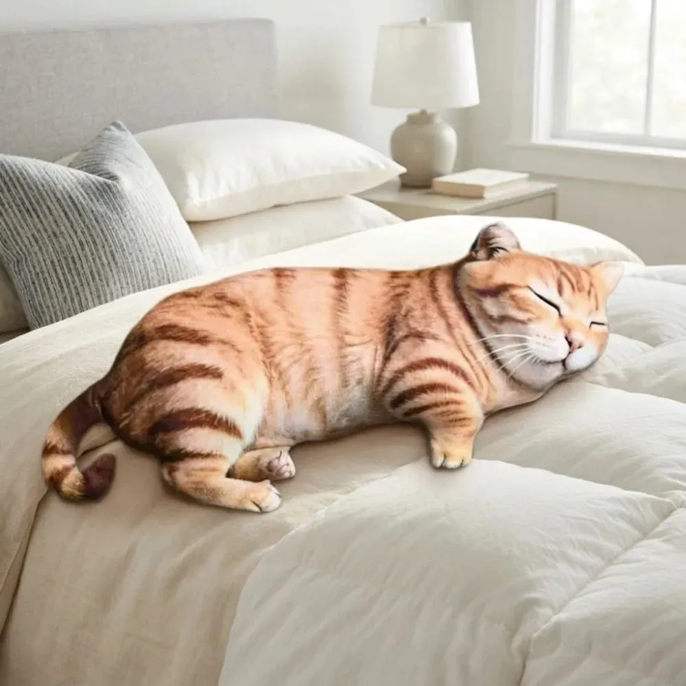 Materiale peluche Cuscino per corpo animale Cotone PP Riempito Cuscini per pollame Dimensioni 40 cm Modello gatto Design carino — image 4