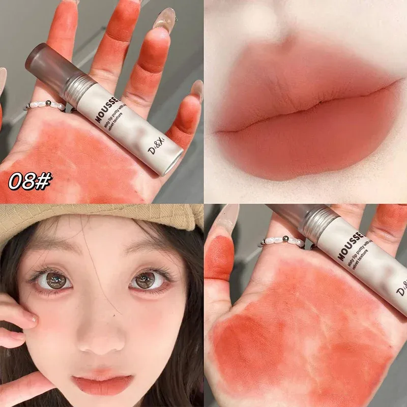 Gothic Matte ลิปสติกสีดำกันน้ำ Mousse Mud Nude สีน้ำตาลลิปสติก Dark สีม่วง Punk Lip GLOSS แต่งหน้า Non-Stick Tint — image 12