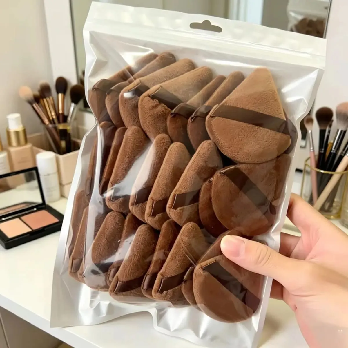 22 ชิ้นแต่งหน้าฟองน้ำชุด Edge & Corner รายละเอียดเครื่องปั่น Ultra Soft สำหรับ Liquid Cream & Powder Flawless Foundation จมูกตา — image 5